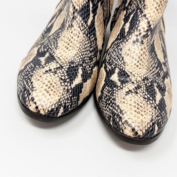Sam Edelman Womens Reptile Print Faux Leather Side zip Bootie Size 10 - Picture 5 of 12